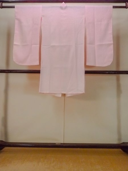 Photo2: O1225T Vintage Japanese kimono Pale Pink Juban for Girls for women / Synthetic. Dapple pattern (Grade B) (2)
