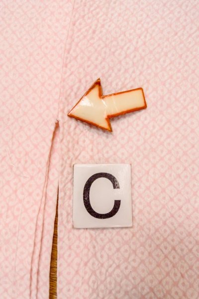 Photo16: O1225T Vintage Japanese kimono Pale Pink Juban for Girls for women / Synthetic. Dapple pattern (Grade B) (16)