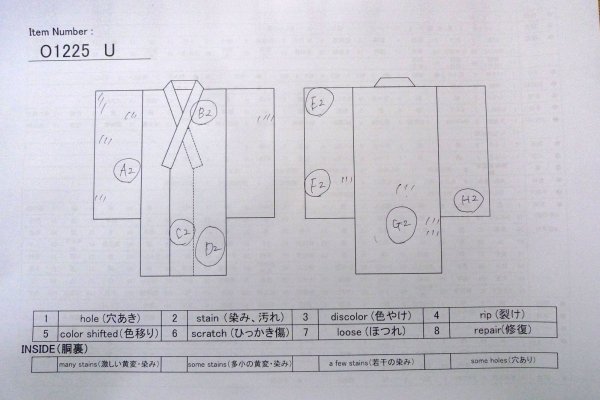 Photo12: O1225U Vintage Japanese kimono Off White Kimono for Girls for women / Silk. SAKURA cherry blossom (Grade C) (12)