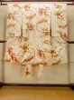 Photo1: O1225V Vintage Japanese kimono Shiny White Kimono for Girls for women / Silk. Chrysanthemum (Grade B) (1)