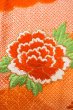 Photo7: O1225W Vintage Japanese kimono Vermilion Kimono for Girls for women / Silk. Peony (Grade B) (7)