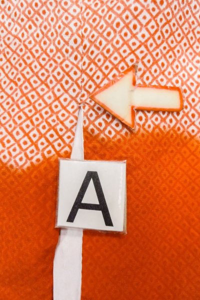 Photo15: O1225W Vintage Japanese kimono Vermilion Kimono for Girls for women / Silk. Peony (Grade B) (15)