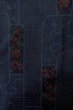 Photo3: Mint O1225Z Vintage Japanese kimono Navy Blue TSUMUGI pongee for women / Silk. Chinese flower (Grade A) (3)