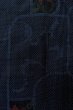 Photo6: Mint O1225Z Vintage Japanese kimono Navy Blue TSUMUGI pongee for women / Silk. Chinese flower (Grade A) (6)
