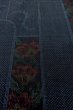 Photo9: Mint O1225Z Vintage Japanese kimono Navy Blue TSUMUGI pongee for women / Silk. Chinese flower (Grade A) (9)