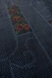Photo10: Mint O1225Z Vintage Japanese kimono Navy Blue TSUMUGI pongee for women / Silk. Chinese flower (Grade A) (10)