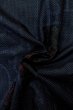 Photo11: Mint O1225Z Vintage Japanese kimono Navy Blue TSUMUGI pongee for women / Silk. Chinese flower (Grade A) (11)