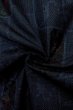 Photo12: Mint O1225Z Vintage Japanese kimono Navy Blue TSUMUGI pongee for women / Silk. Chinese flower (Grade A) (12)