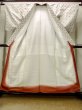 Photo2: O1226A Vintage Japanese kimono Ivory TSUMUGI pongee for women / Silk. Cross (Grade B) (2)