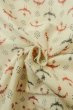 Photo11: O1226A Vintage Japanese kimono Ivory TSUMUGI pongee for women / Silk. Cross (Grade B) (11)