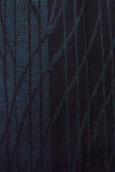 Photo6: O1226C Vintage Japanese kimono Indigo Blue TSUMUGI pongee for women / Silk. Line (Grade C) (6)