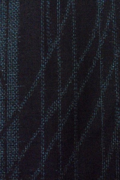 Photo7: O1226C Vintage Japanese kimono Indigo Blue TSUMUGI pongee for women / Silk. Line (Grade C) (7)