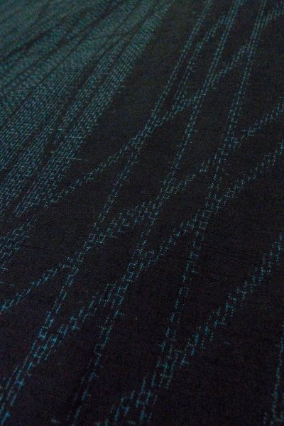 Photo10: O1226C Vintage Japanese kimono Indigo Blue TSUMUGI pongee for women / Silk. Line (Grade C) (10)