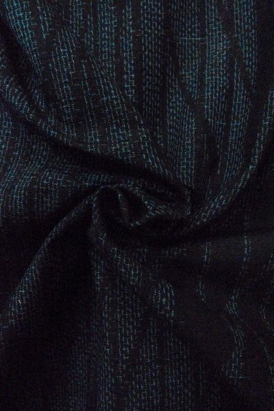 Photo11: O1226C Vintage Japanese kimono Indigo Blue TSUMUGI pongee for women / Silk. Line (Grade C) (11)