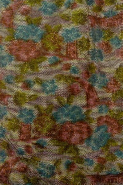 Photo4: Mint O1226D Vintage Japanese kimono Pale Grayish Multi Color TSUMUGI pongee for women / Silk. Flower (Grade A) (4)