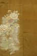 Photo4: P0109A Antique Japanese kimono Light Brown TOMESODE formal for women / Silk. Flower, The lining has holes or rips. There are some small holes. Aging deterioration. Base woven pattern: Threads roll pattern (Grade D) (4)
