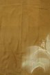 Photo5: P0109A Antique Japanese kimono Light Brown TOMESODE formal for women / Silk. Flower, The lining has holes or rips. There are some small holes. Aging deterioration. Base woven pattern: Threads roll pattern (Grade D) (5)