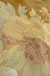 Photo11: P0109A Antique Japanese kimono Light Brown TOMESODE formal for women / Silk. Flower, The lining has holes or rips. There are some small holes. Aging deterioration. Base woven pattern: Threads roll pattern (Grade D) (11)