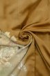 Photo17: P0109A Antique Japanese kimono Light Brown TOMESODE formal for women / Silk. Flower, The lining has holes or rips. There are some small holes. Aging deterioration. Base woven pattern: Threads roll pattern (Grade D) (17)