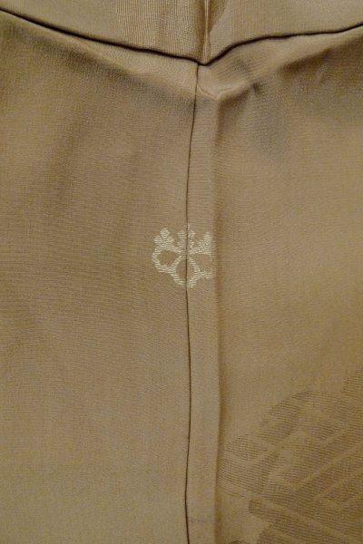 Photo4: P0109B Antique Japanese kimono Pale Brown TOMESODE formal for women / Silk. Flower (Grade C) (4)
