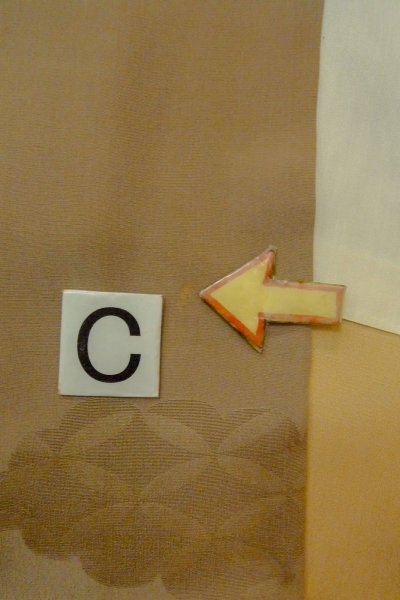 Photo21: P0109B Antique Japanese kimono Pale Brown TOMESODE formal for women / Silk. Flower (Grade C) (21)