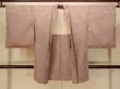 Photo1: P0109C Vintage Japanese kimono Light Grayish Pink HAORI short jacket for women / Silk. Arabesque vine (Grade C) (1)