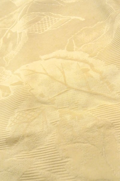 Photo6: P0109D Vintage Japanese kimono Ivory HAORI short jacket for women / Silk. Leaf (Grade C) (6)