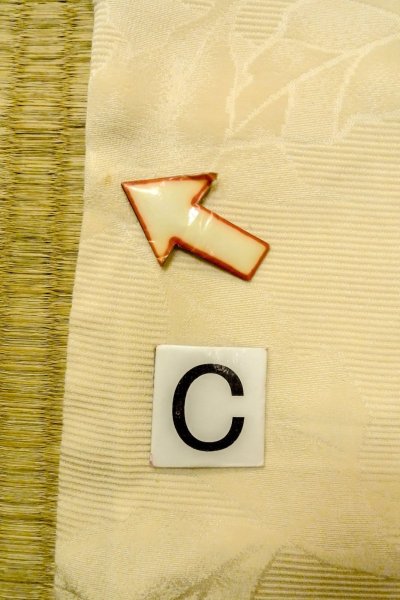 Photo12: P0109D Vintage Japanese kimono Ivory HAORI short jacket for women / Silk. Leaf (Grade C) (12)