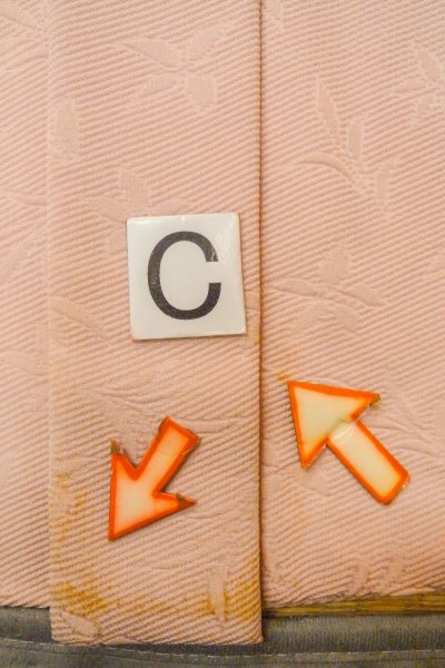 Photo14: P0109E Vintage Japanese kimono Pale Pink HAORI short jacket for women / Silk. (Grade C) (14)