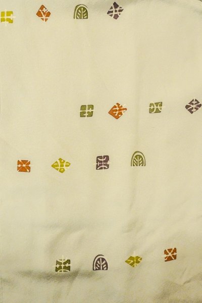 Photo3: P0109F Vintage Japanese kimono Pale Greenish Gray HAORI short jacket for women / Silk. Abstract pattern (Grade C) (3)