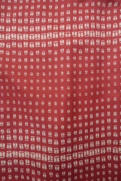 Photo3: P0109G Vintage Japanese kimono Dark Pink HAORI short jacket for women / Synthetic. Flower (Grade B) (3)