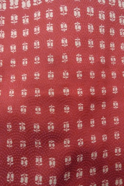 Photo6: P0109G Vintage Japanese kimono Dark Pink HAORI short jacket for women / Synthetic. Flower (Grade B) (6)