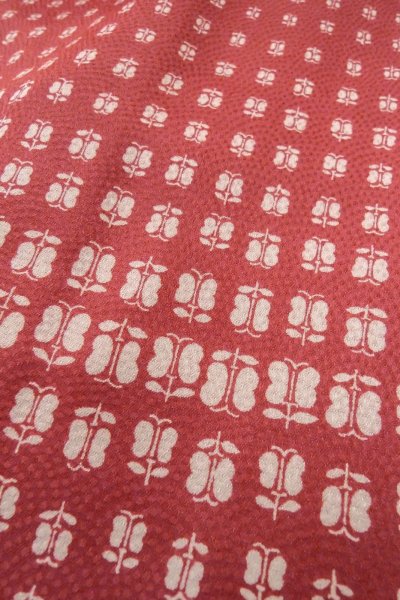 Photo8: P0109G Vintage Japanese kimono Dark Pink HAORI short jacket for women / Synthetic. Flower (Grade B) (8)