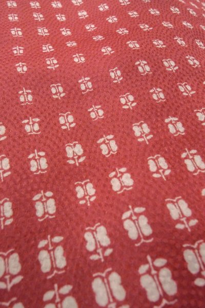 Photo10: P0109G Vintage Japanese kimono Dark Pink HAORI short jacket for women / Synthetic. Flower (Grade B) (10)