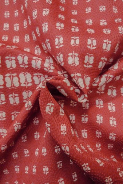 Photo11: P0109G Vintage Japanese kimono Dark Pink HAORI short jacket for women / Synthetic. Flower (Grade B) (11)