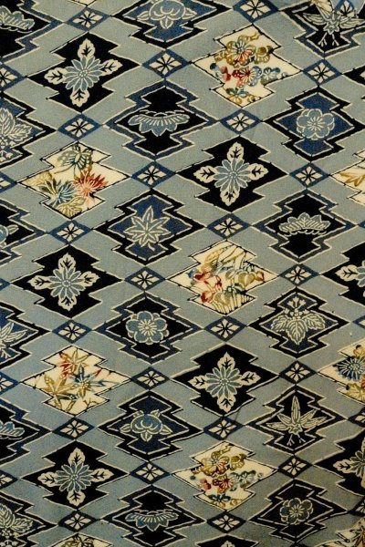 Photo3: P0109H Vintage Japanese kimono Pale Light Blue HAORI short jacket for women / Silk. UME plum bloom (Grade C) (3)