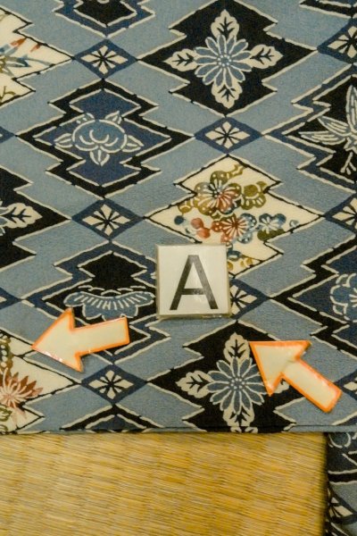 Photo11: P0109H Vintage Japanese kimono Pale Light Blue HAORI short jacket for women / Silk. UME plum bloom (Grade C) (11)