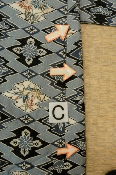 Photo12: P0109H Vintage Japanese kimono Pale Light Blue HAORI short jacket for women / Silk. UME plum bloom (Grade C) (12)