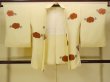 Photo1: P0109K Vintage Japanese kimono Shiny Ivory HAORI short jacket for women / Silk. Camellia (Grade B) (1)