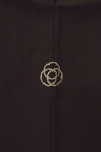 Photo3: Mint P0109L Vintage Japanese kimono Black HAORI short jacket for women / Silk. Chrysanthemum (Grade A) (3)