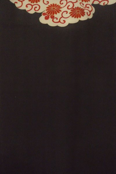 Photo5: Mint P0109L Vintage Japanese kimono Black HAORI short jacket for women / Silk. Chrysanthemum (Grade A) (5)