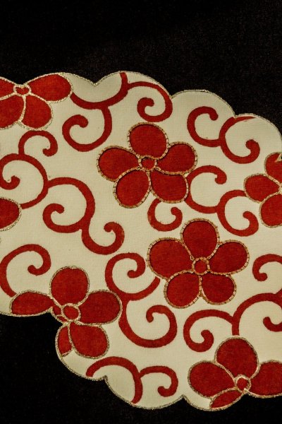 Photo7: Mint P0109L Vintage Japanese kimono Black HAORI short jacket for women / Silk. Chrysanthemum (Grade A) (7)