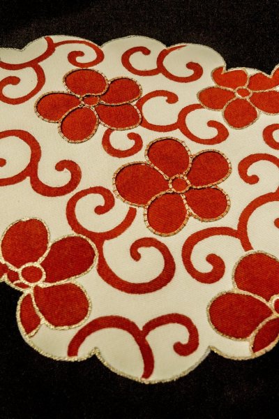 Photo9: Mint P0109L Vintage Japanese kimono Black HAORI short jacket for women / Silk. Chrysanthemum (Grade A) (9)