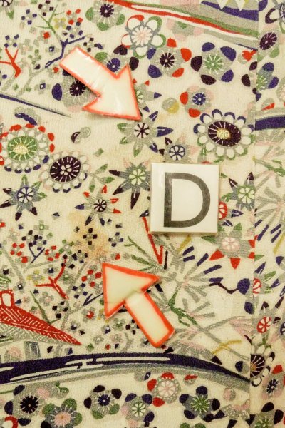 Photo16: P0109N Vintage Japanese kimono White HAORI short jacket for women / Silk. Flower (Grade C) (16)