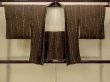 Photo1: P0109O Vintage Japanese kimono Dark Brown HAORI short jacket for women / Silk. Dot (Grade C) (1)