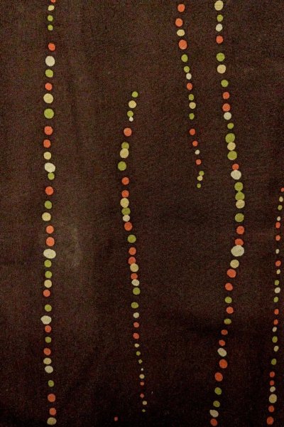 Photo5: P0109O Vintage Japanese kimono Dark Brown HAORI short jacket for women / Silk. Dot (Grade C) (5)