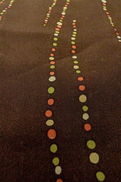 Photo9: P0109O Vintage Japanese kimono Dark Brown HAORI short jacket for women / Silk. Dot (Grade C) (9)