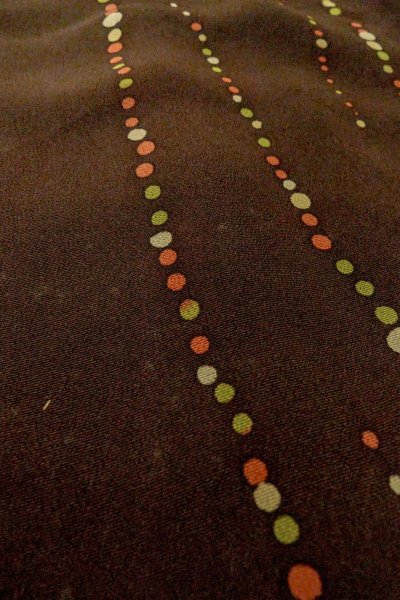 Photo10: P0109O Vintage Japanese kimono Dark Brown HAORI short jacket for women / Silk. Dot (Grade C) (10)