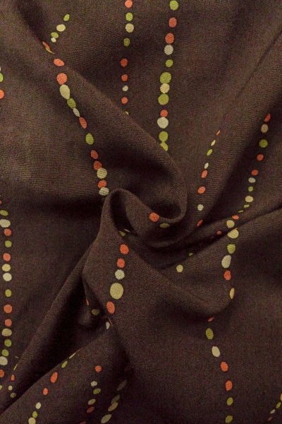 Photo12: P0109O Vintage Japanese kimono Dark Brown HAORI short jacket for women / Silk. Dot (Grade C) (12)