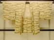 Photo1: P0109P Vintage Japanese kimono Pale Yellow HAORI short jacket for women / Silk. Abstract pattern (Grade B) (1)